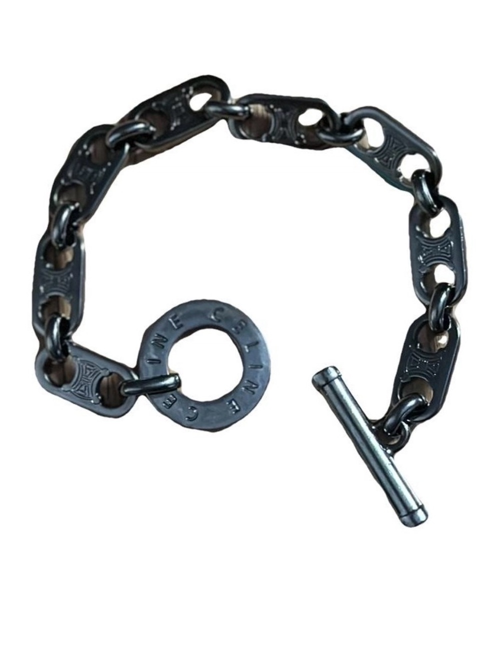 Celine Silver Chain Link Toggle Bracelet - Picture 2 of 5